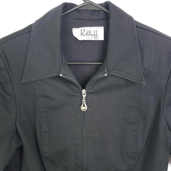 Joseph Ribkoff Jacket Womens Small Embroidered Cutout Sleeves Full Zip Evening - Picture 3 of 10